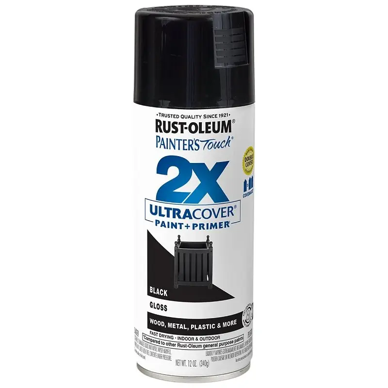 Painter‘s Touch 2X Spray Paint, Gloss Black, 12 Oz.