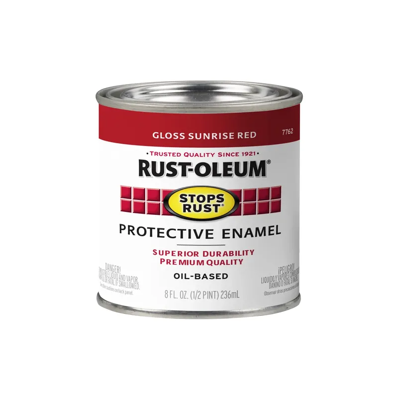Stops Rust Gloss Sunrise Red Oil-Based Paint, 1/2-Pint