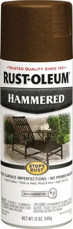 Stops Rust Hammered Spray Paint, Brown, 12-oz.