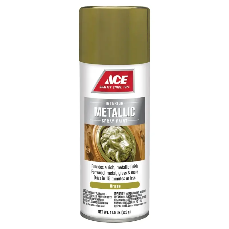 Brilliant Metallic Brass Spray Paint 11.5 Oz For Indoor Projects