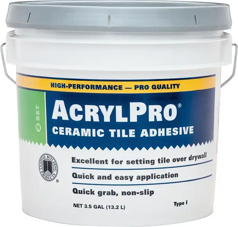Ceramic Tile Adhesive, White, 3.5 Gallons