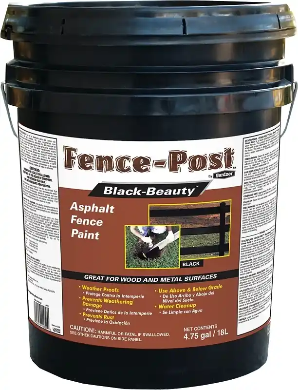 Black Beauty Asphalt Fence Paint + Sealant, 4.5 Gallons
