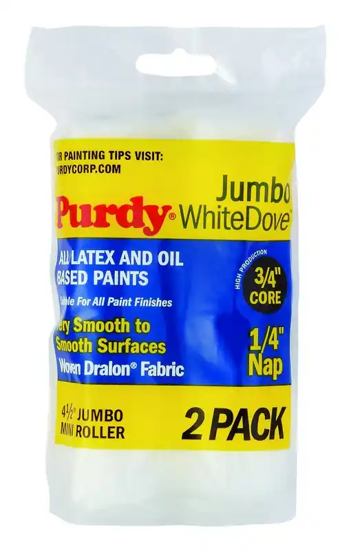 Purdy White Dove Woven Fabric 4.5 In. W X 1/4 In. Jumbo Mini Paint Roller Cover 2 Pk