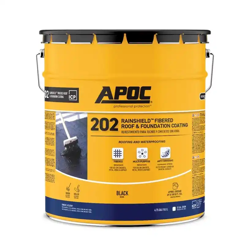 Rainshield - F Gloss Black Asphalt Roof And Foundation Coating 5 Gallon Pail