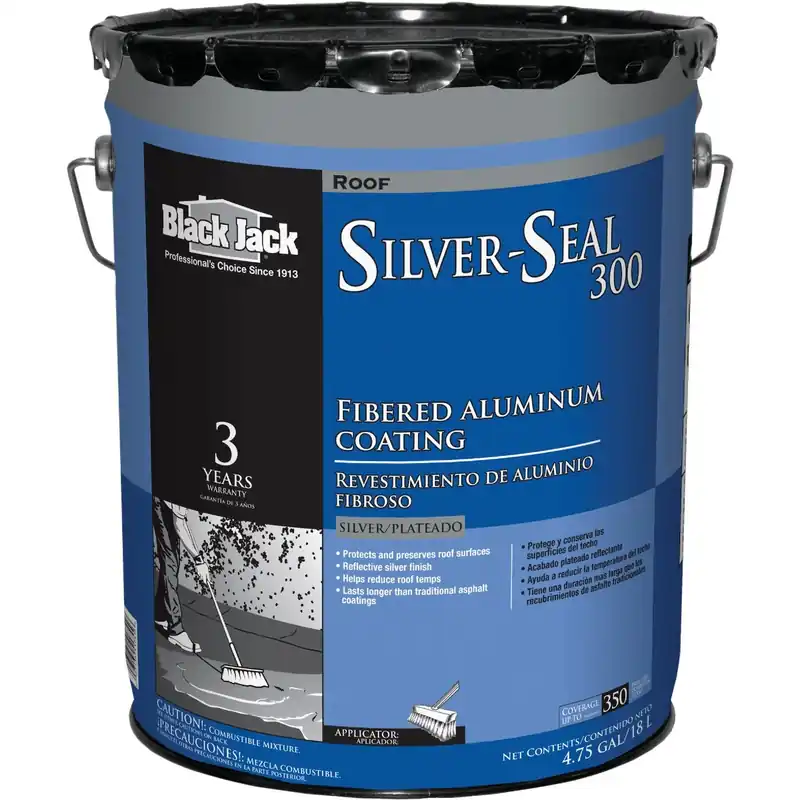 Silver Seal 300 Aluminum Roof Coating, Fibered, 4.75-Gallons