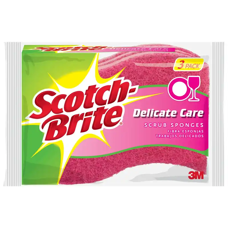 Scotch-Brite Delicate, Light Duty Sponge For Multi-Purpose 4.4 In. L 3 Pk