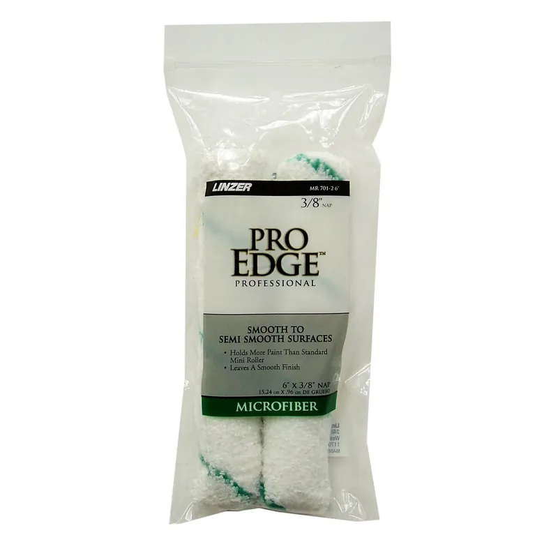 Linzer Pro Edge Microfiber 6 In. W X 3/8 In. Mini Paint Roller Cover 2 Pk