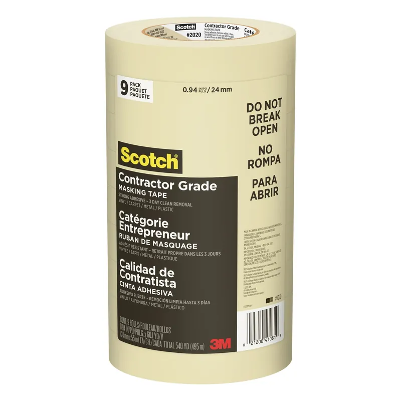 Scotch 0.94 In. W X 60.1 Yd L Tan High Strength Masking Tape 9 Pk