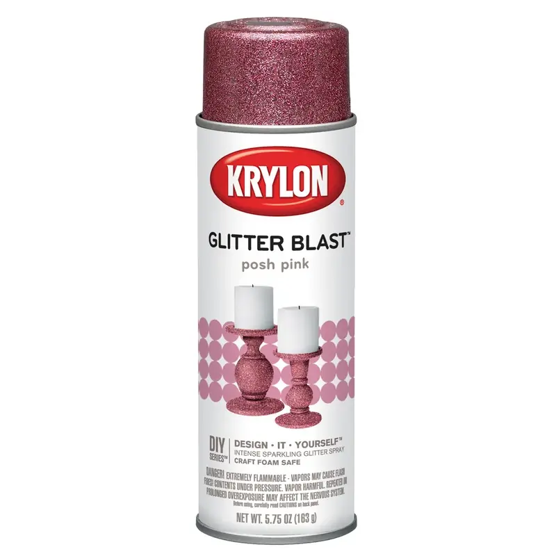 Glitter Blast Posh Pink Spray Paint 5.75 Oz - Indoor & Outdoor Use