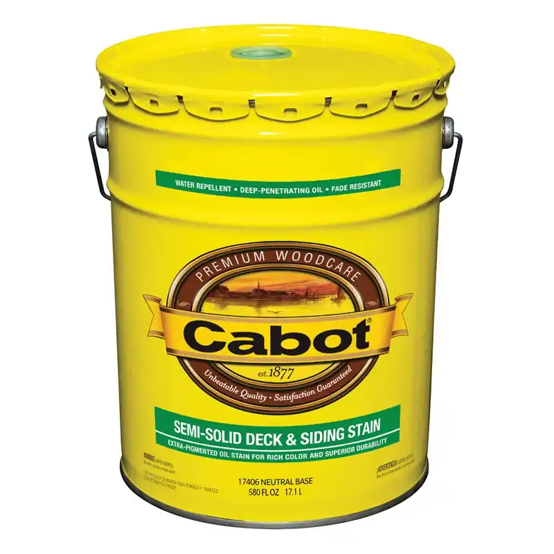 Deck & Siding Stain, Semi-Solid, Neutral Base, 5-Gallon