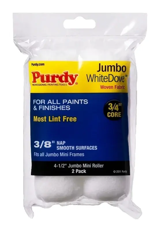 Purdy White Dove Woven Fabric 4.5 In. W X 3/8 In. Jumbo Mini Paint Roller Cover 2 Pk