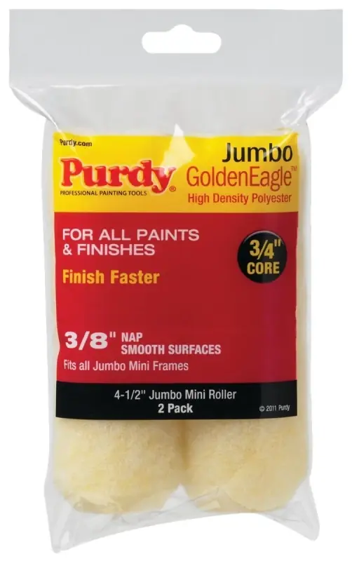 Purdy GoldenEagle Polyester 4.5 In. W X 3/8 In. Jumbo Mini Paint Roller Cover 2 Pk