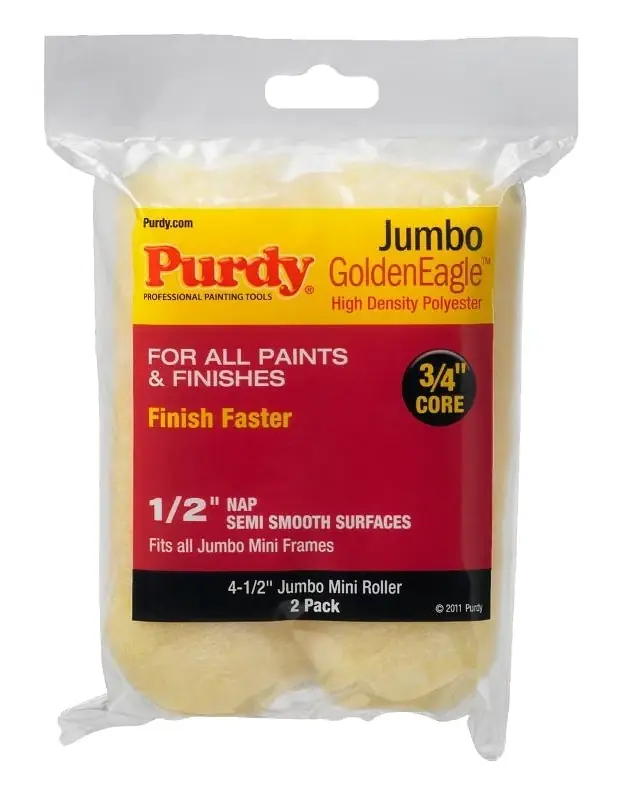 Purdy GoldenEagle Polyester 4.5 In. W X 1/2 In. Jumbo Mini Paint Roller Cover 2 Pk