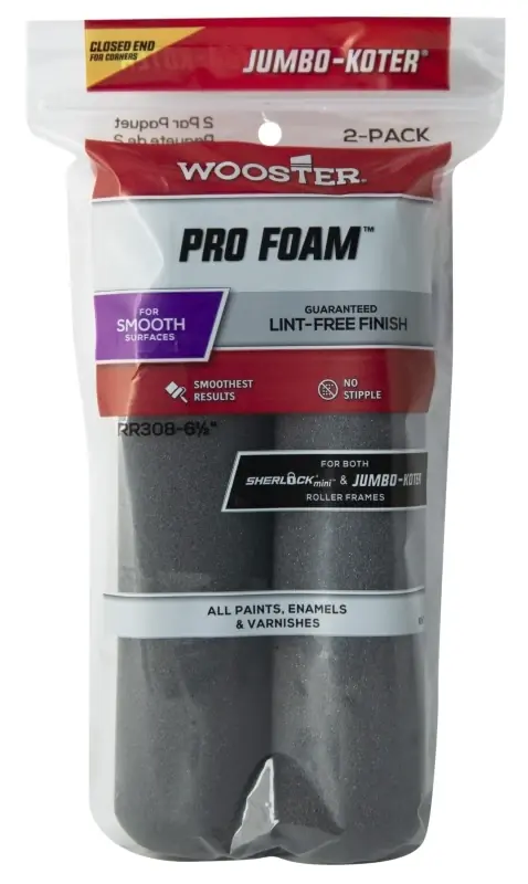 Wooster Jumbo Koter Foam 6-1/2 In. W Mini Paint Roller Cover 2 Pk