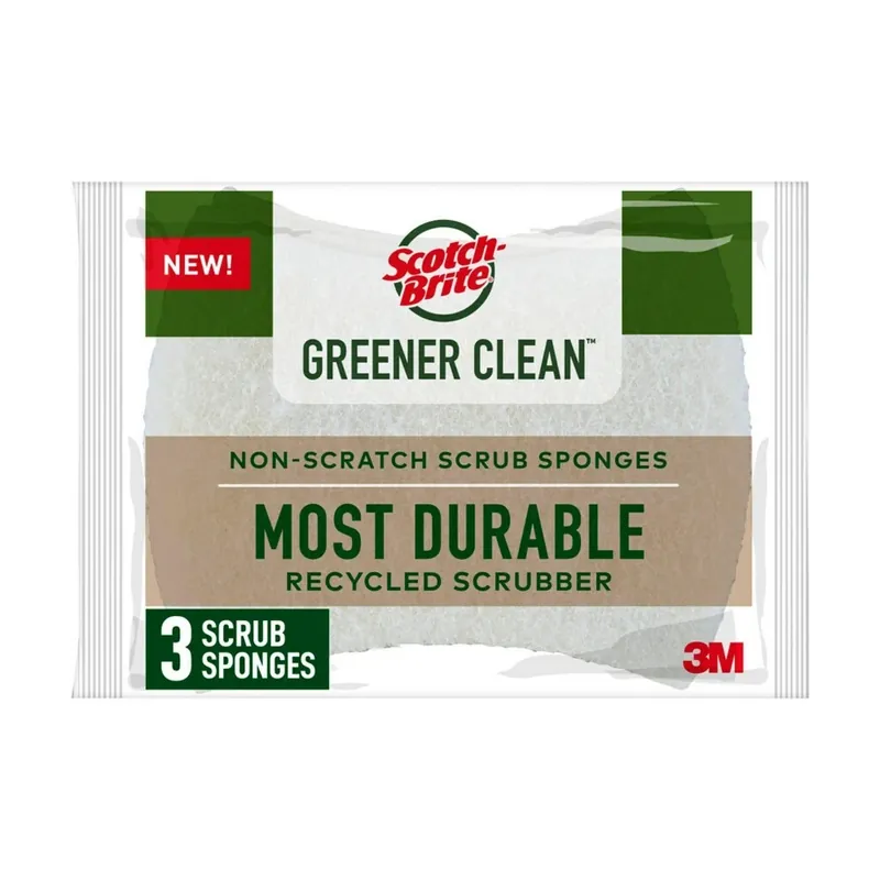 Scotch-Brite Greener Clean Non-Scratch Scrubber Sponge For Multi-Purpose 4.5 In. L 3 Pk