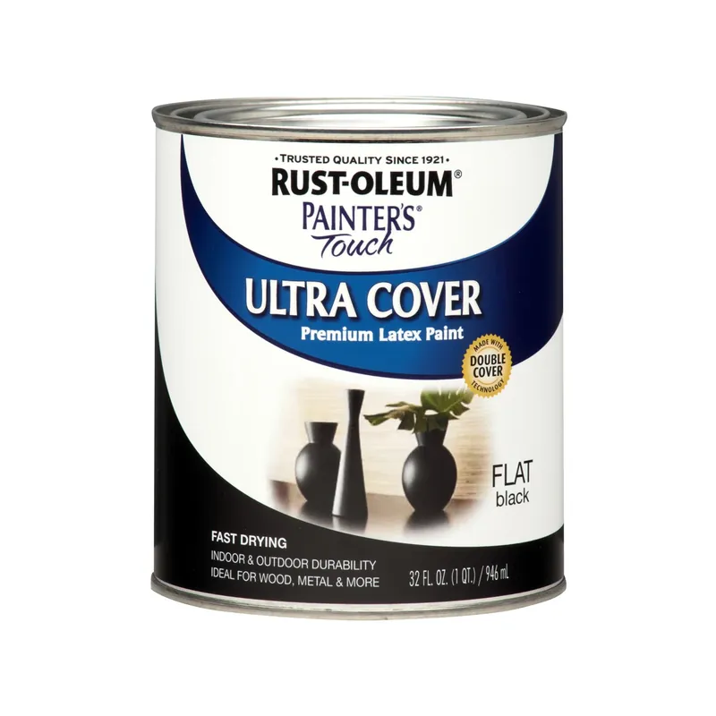 Painter‘s Touch Latex Paint, Flat Black, Qt.