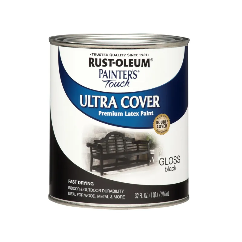 Painter‘s Touch Gloss Premium Latex Paint, Black, 1-Qt.