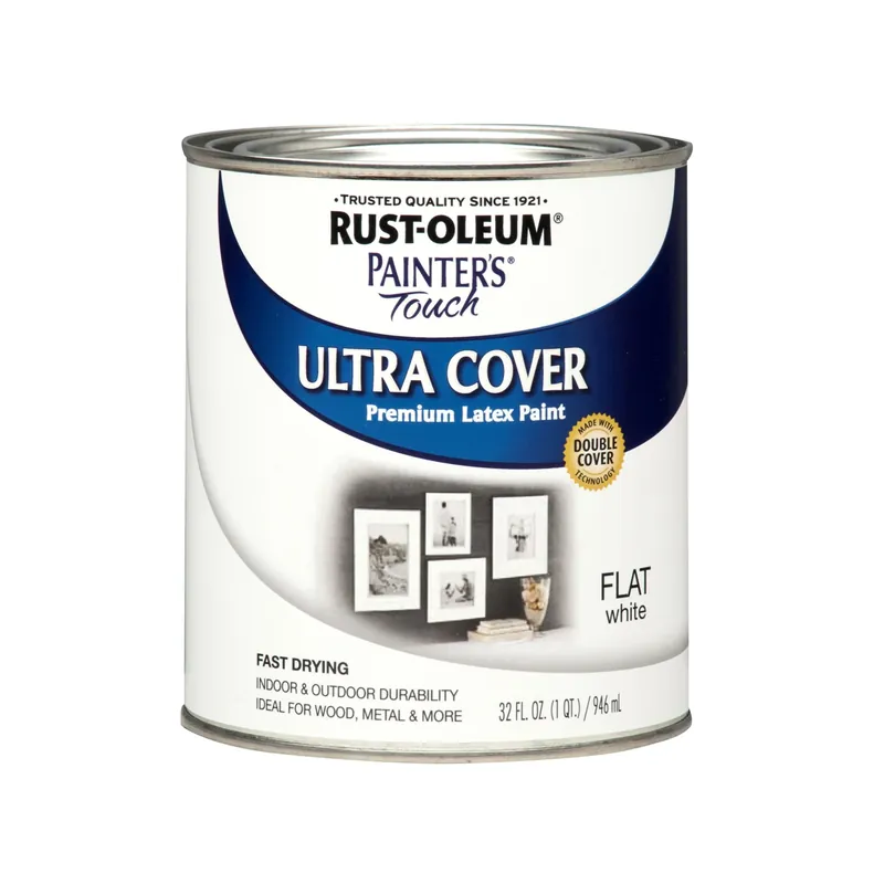 Painter‘s Touch Ultra Cover Latex Paint, Flat White, 1-Qt.