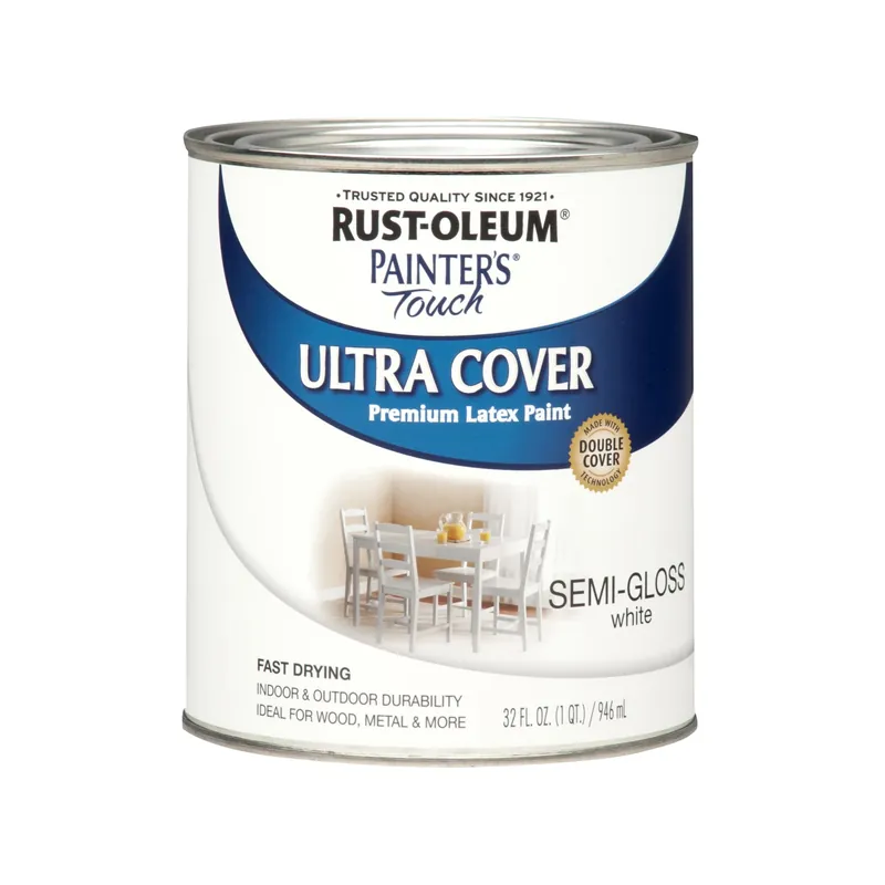 Painter‘s Touch Premium Latex Paint, Semi-Gloss, White, 1-Qt.