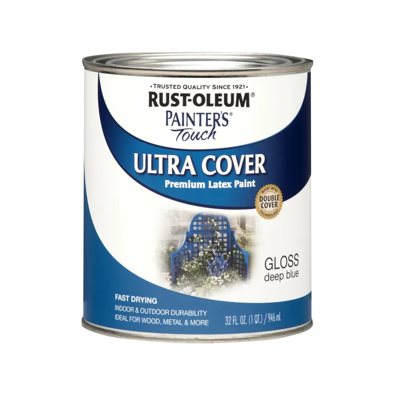 Painter‘s Touch Ultra Cover Latex Paint, Deep Blue, Qt.