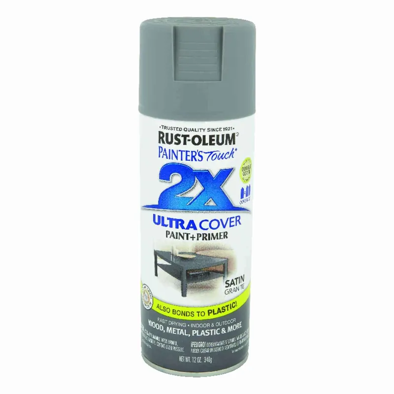 Painter‘s Touch 2x Ultra Cover 12 Oz. Satin Spray Paint, Granite