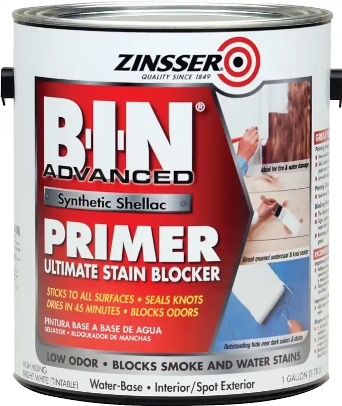 B.I.N. Advanced Stain Blocker Primer, Bright White, 1-Gallon