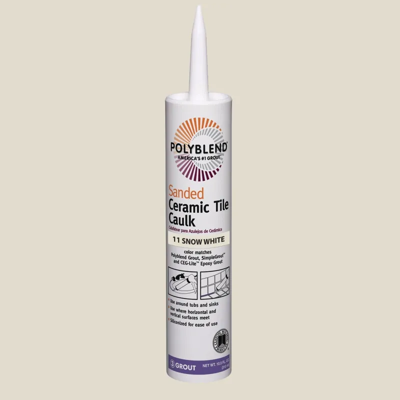 Polyblend Ceramic Tile Caulk, 11 Snow White, 10.5 Oz.