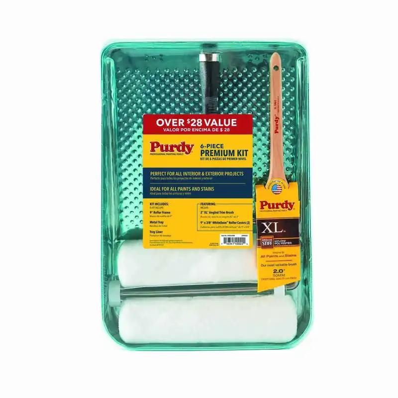 Premium 9 In. W Regular Paint Roller Kit With 6 Essential Painting Tools
