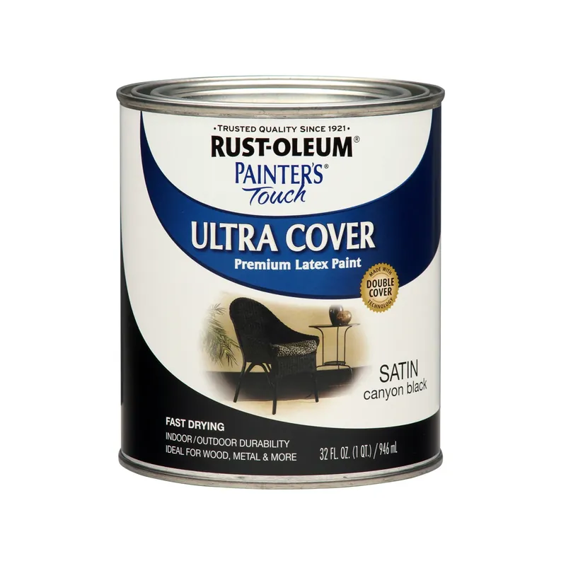 Ultra Cover Satin Canyon Black Paint 1 Quart For Interior And Exterior Use