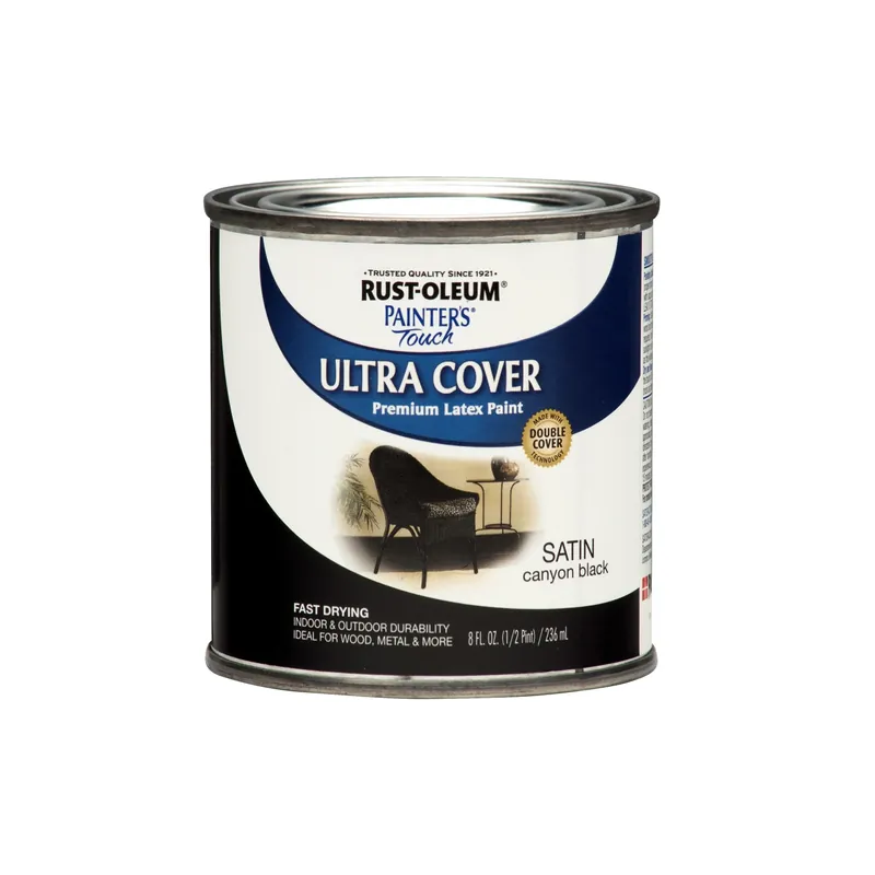 Ultra Cover Satin Canyon Black Paint 8 Oz For Interior And Exterior Use