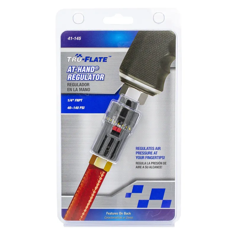 At-hand Inline Adjustable Air Regulator 1/4 In. Fnpt 140 Psi