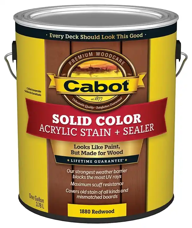 Solid Color Acrylic Deck Stain & Sealer 1 Gallon Redwood