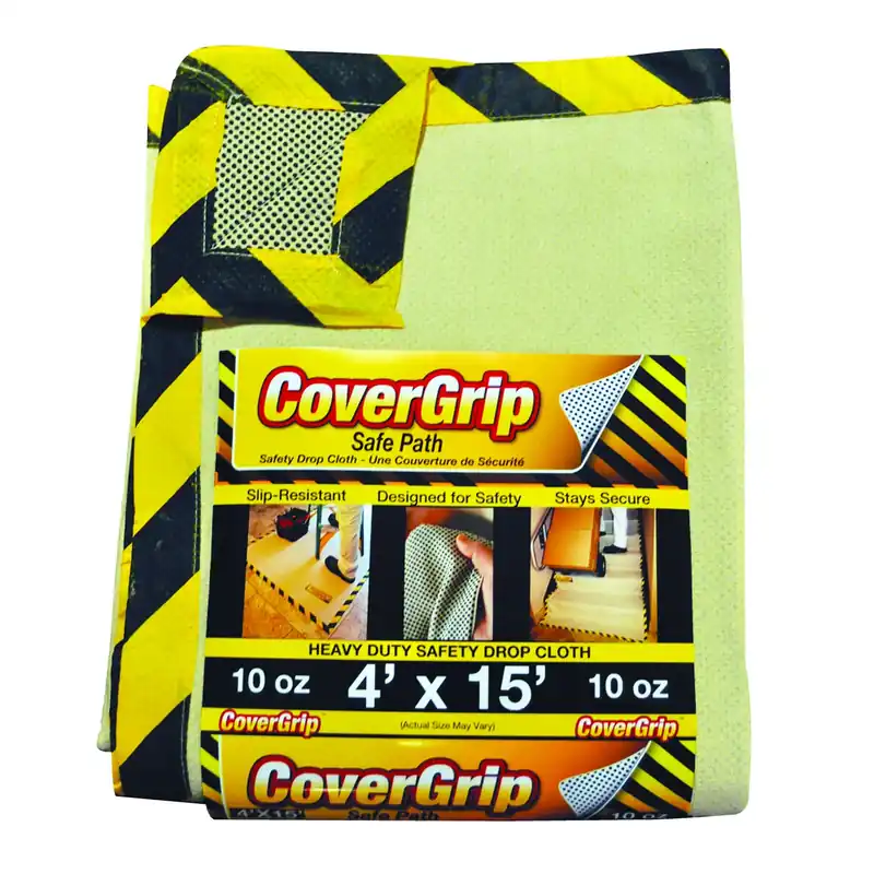 CoverGrip 4 Ft. W X 15 Ft. L X 0.04 Mil 10 Oz Safety Canvas Drop Cloth 1 Pk