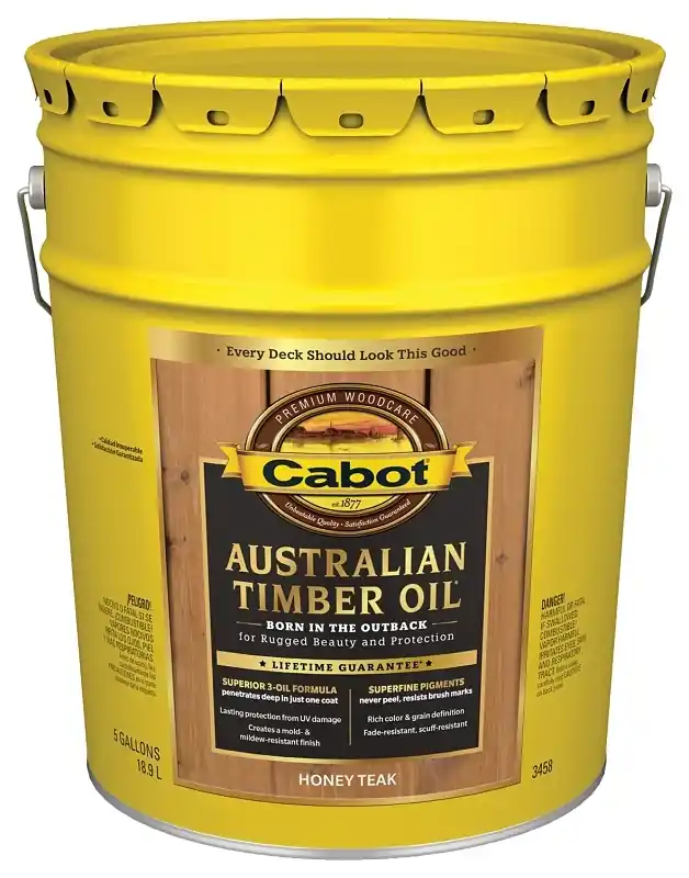 Australian Timber Oil Wood Finish, Honey Teak, 5-Gallons