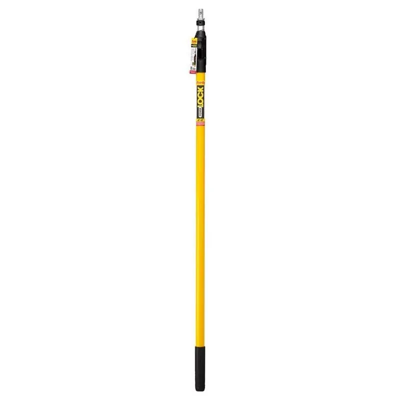 Purdy Power Lock Adjustable Extension Pole – 1‑5/16" Aluminum/Fiberglass, 4‑8 ft, Rubber Grip