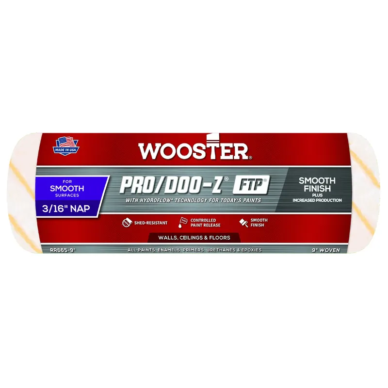 Wooster Pro/Doo-Z FTP Synthetic Blend 9 In. W X 3/16 In. Paint Roller Cover 1 Pk