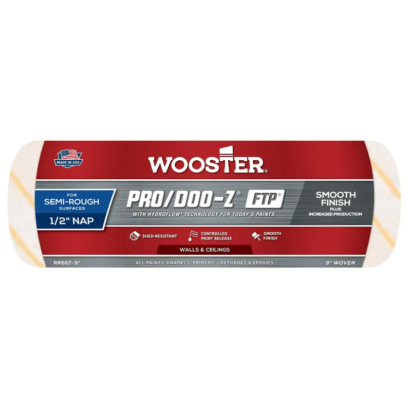 Wooster Pro/Doo-Z FTP Synthetic Blend 9 In. W X 1/2 In. Paint Roller Cover 1 Pk