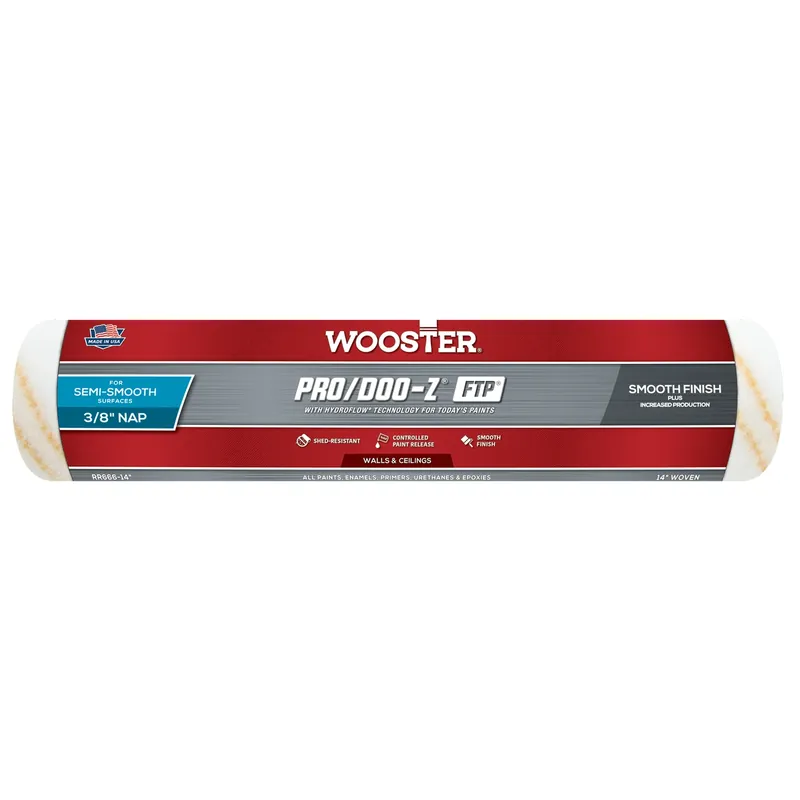 Wooster Pro/Doo-Z FTP Synthetic Blend 14 In. W X 3/8 In. Mini Paint Roller Cover 1 Pk