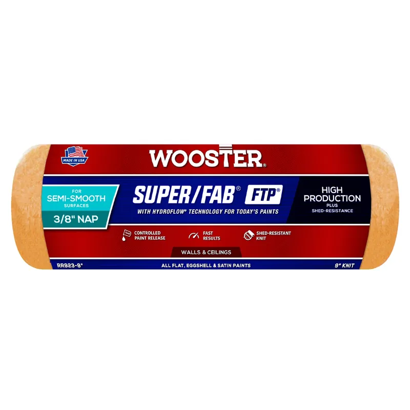 Wooster Super/Fab Fabric 9 In. W X 3/8 In. Paint Roller Cover 1 Pk