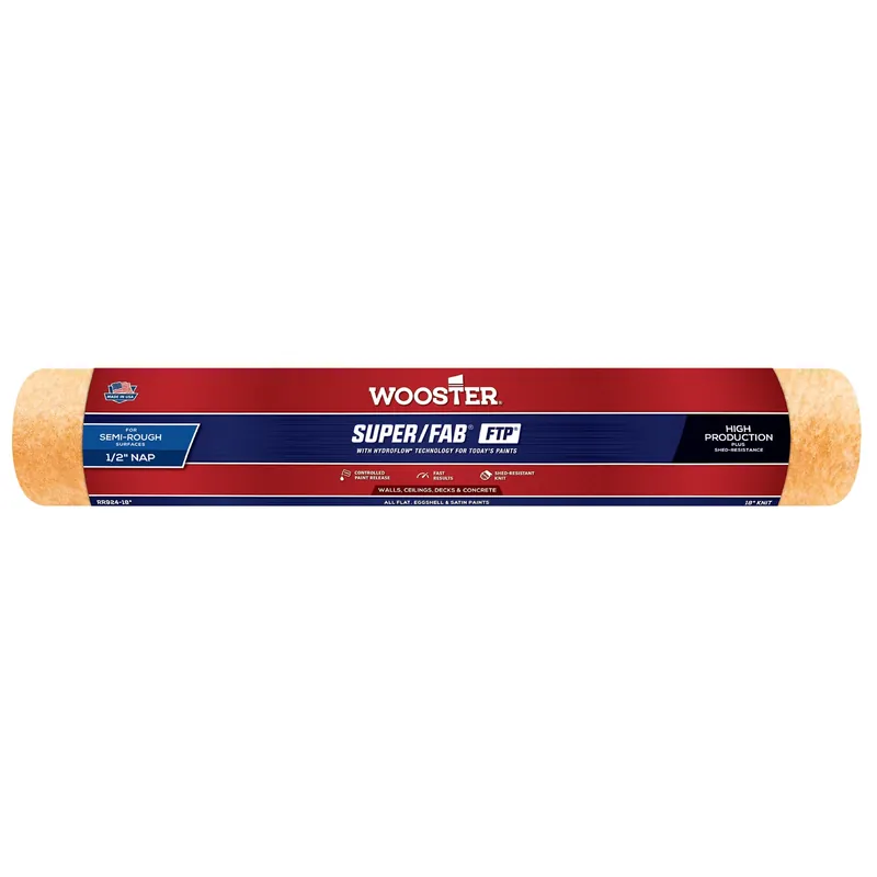 Wooster Super/Fab Fabric 18 In. W X 1/2 In. Paint Roller Cover 1 Pk