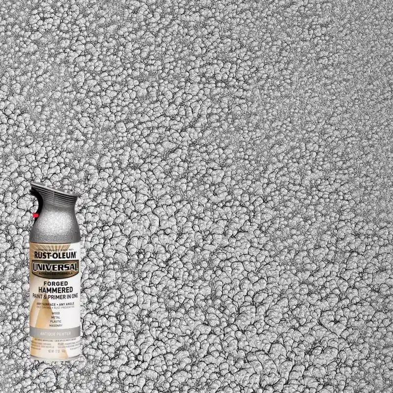 Universal Paint & Primer Metallic Spray Paint, Hammered Antique Pewter, 12-oz.