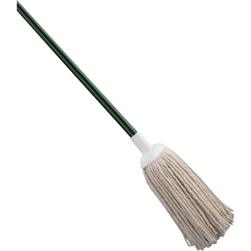 Floor/Deck Mop, 8 Oz. Cotton Head, Steel Handle