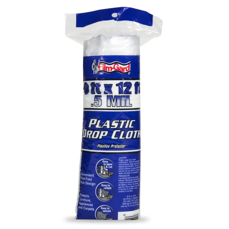 Film-Gard 9 Ft. W X 12 Ft. L X 0.5 Mil Plastic Drop Cloth 1 Pk