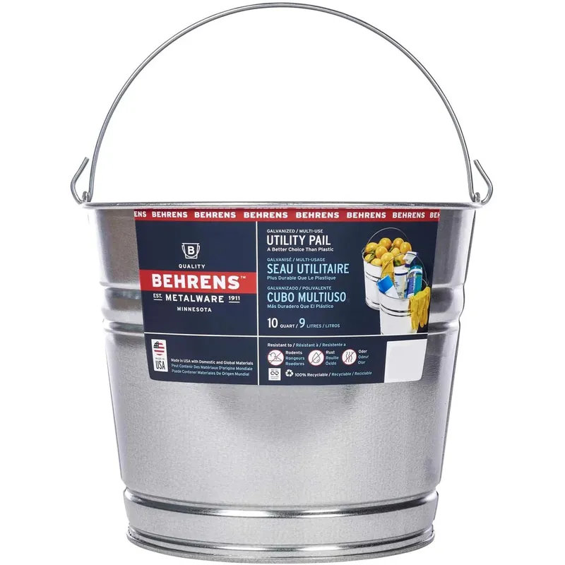 Galvanized Steel Water Pail, 10-Qt.