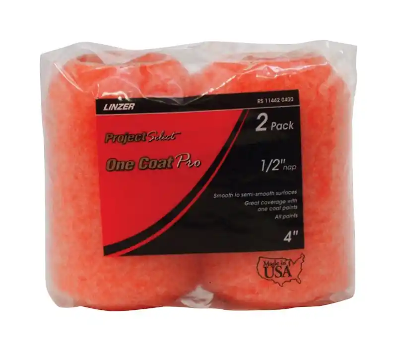 Linzer Project Select One Coat Pro Polyester 4 In. W X 1/2 In. Regular Paint Roller Cover 2 Pk