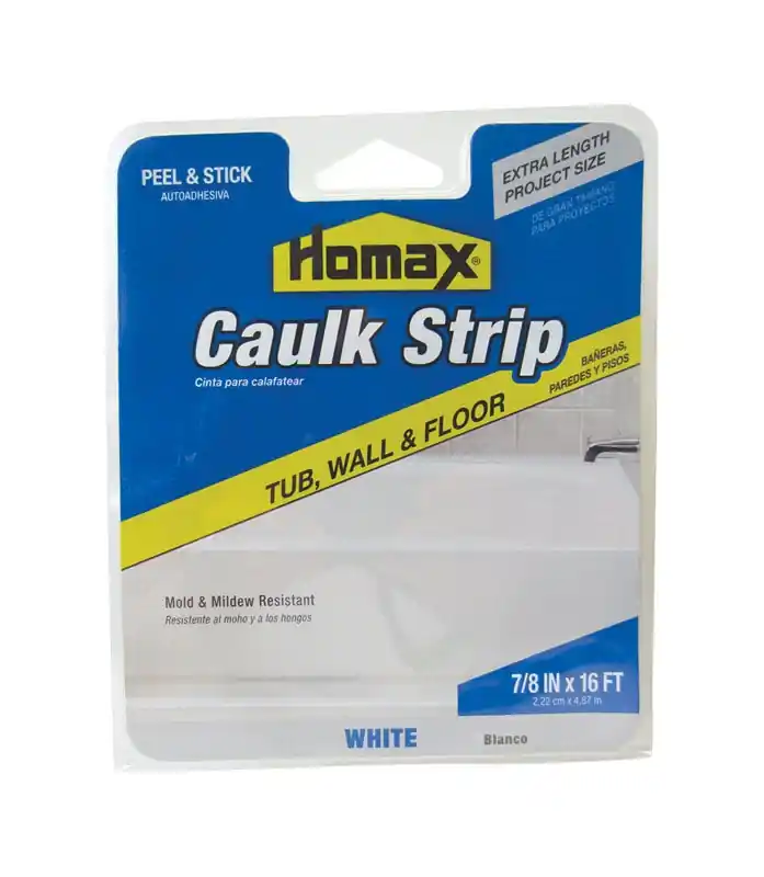 White Silicone Caulk Strips 7/8 In. X 16 Ft. For Easy Bathroom Updates