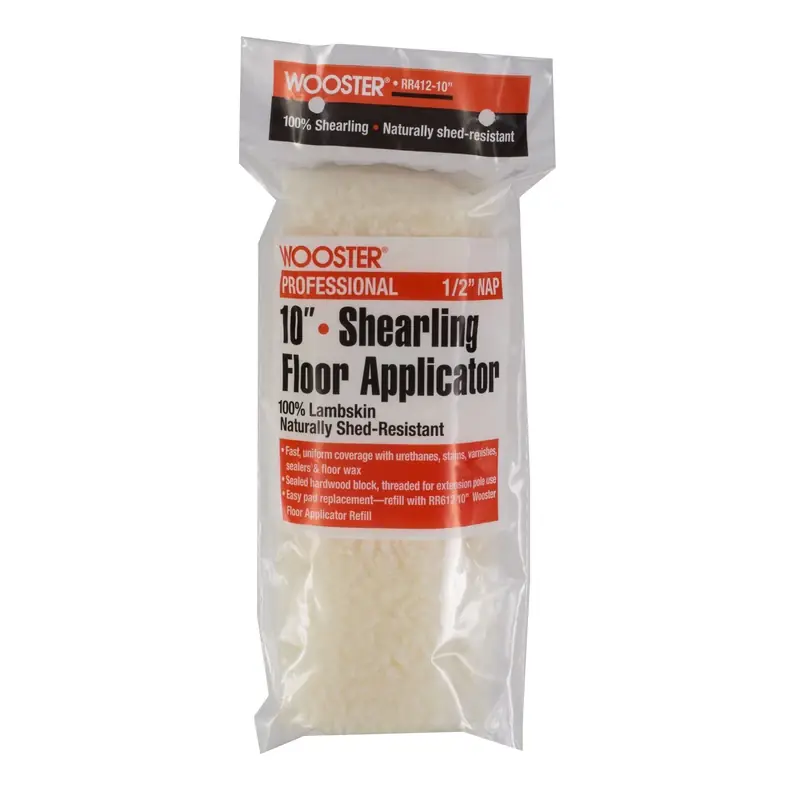 Rr412-10 10 In. Shearling Floor Applicator With Hardwood Handle