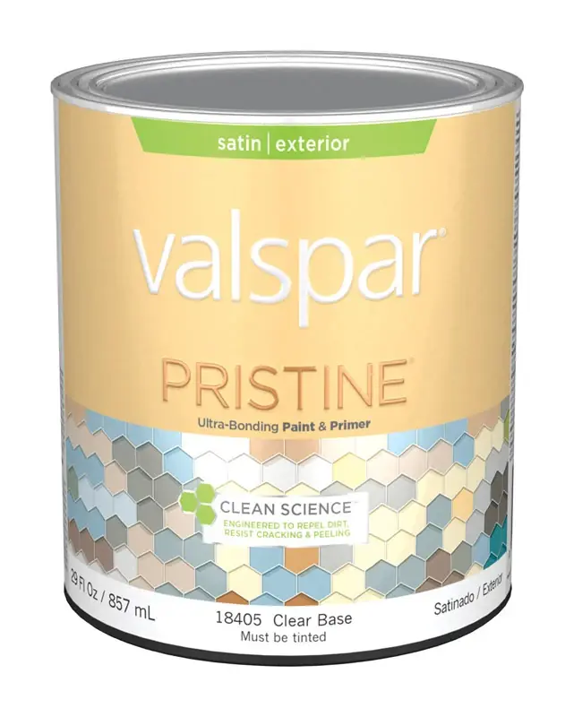 Pristine Satin Tintable Clear Base Paint And Primer Exterior 1 Quart