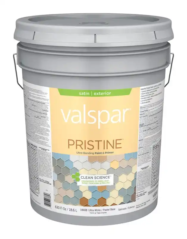 Pristine Satin Paint And Primer Basic White Pastel Base Exterior 5 Gallon