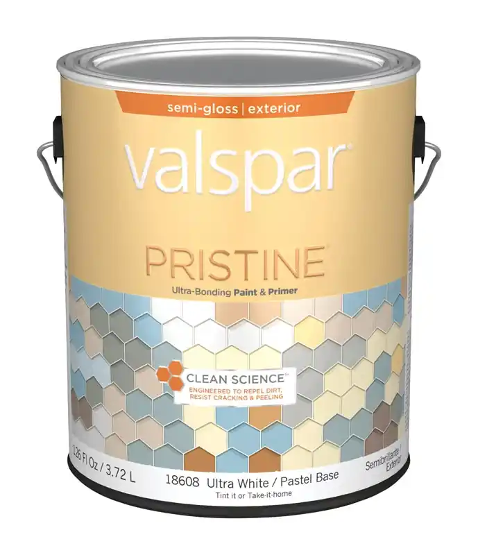 Pristine 100% Acrylic Semi-gloss Exterior Paint & Primer, Ultra White, 1 Gallon